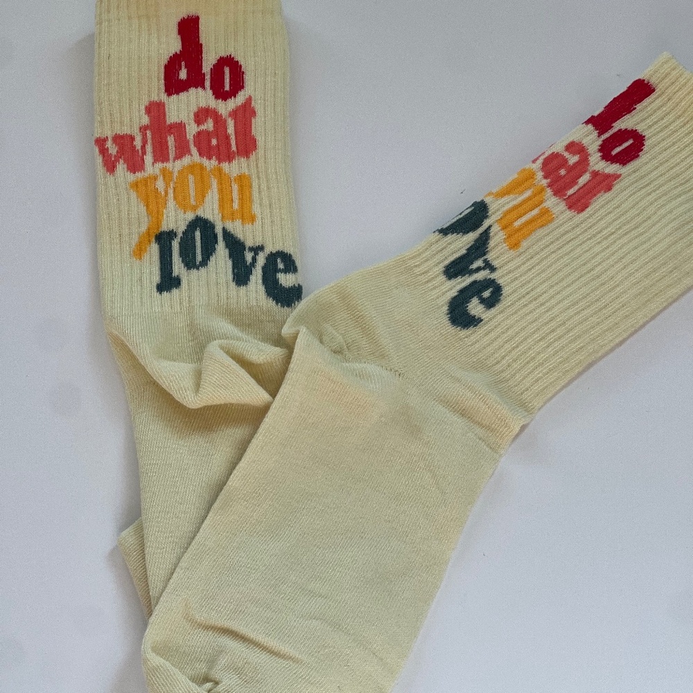 Do What You Love Yellow Socks